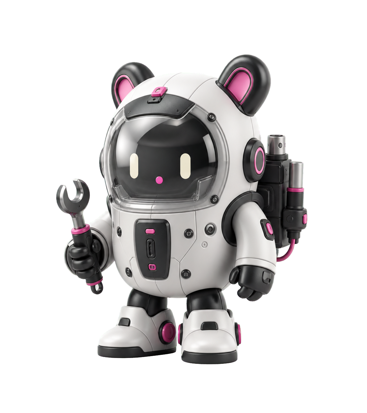 Original white engineering designer toy character